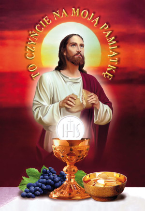 Emblemat eucharystyczny plakat Boże Ciało Pierwsza Komunia Święta - 25 sztuk