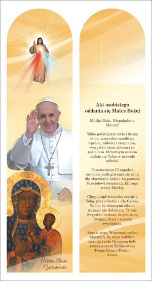 Zakładki - Jezus Miłosierny, Matka Boża Częstochowska i Papież Franciszek - 50 szt.