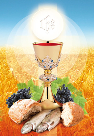 Emblemat eucharystyczny plakat Boże Ciało Pierwsza Komunia Święta - 25 sztuk