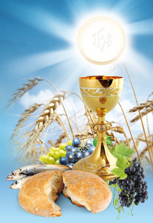 Emblemat eucharystyczny plakat Boże Ciało Pierwsza Komunia Święta - 25 sztuk