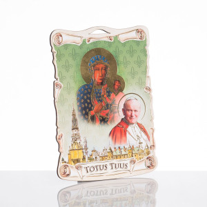 Obrazek religijny Matka Boża Częstochowska, Święty Jan Paweł II