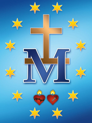 Baner religijny - symbole maryjne 75x100 cm