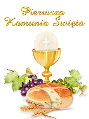 Baner na Pierwszą Komunię Świętą 75x100 cm