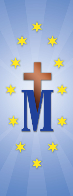 Baner religijny - symbole maryjne 75x200 cm