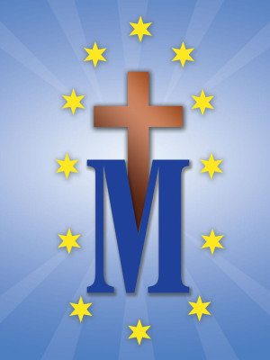 Baner religijny - symbole maryjne 75x100 cm