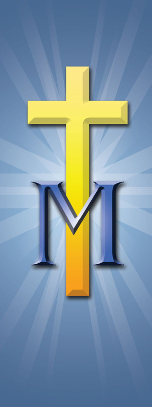 Baner religijny - symbole maryjne 75x200 cm