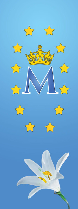 Baner religijny - symbole maryjne 75x200 cm