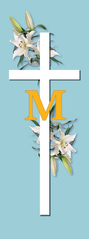 Baner religijny - symbole maryjne 75x200 cm