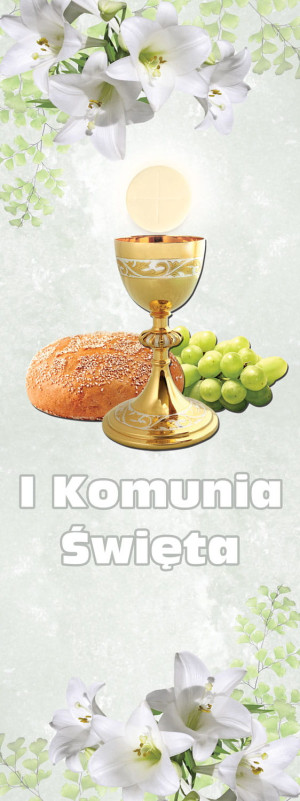 Baner na Pierwszą Komunię Świętą "I Komunia Święta" 75x200 cm