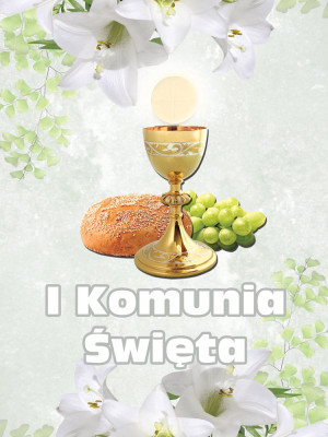 Baner na Pierwszą Komunię Świętą "I Komunia Święta" 75x100 cm