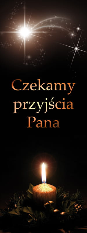 Baner na Boże Narodzenie "Czekamy przyjścia Pana" 75x200cm
