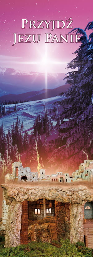 Baner na Boże Narodzenie "Przyjdź Jezu Panie" 75x200 cm