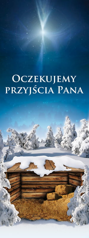 Baner na Boże Narodzenie "Oczekujemy przyjścia Pana" 75x200 cm