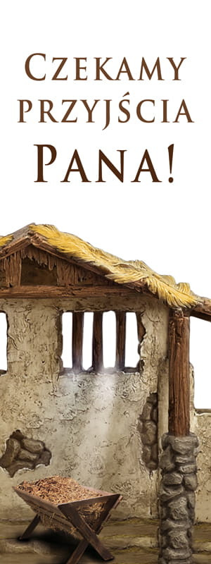 Baner na Boże Narodzenie "Czekamy przyjścia Pana" 75x200cm