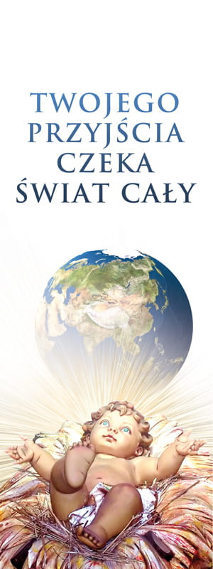 Baner na Boże Narodzenie "Twojego przyjścia czeka świat cały" 75x200cm