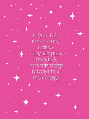 Obraz dla dzieci z modlitwą - Do Ciebie Boże rączki podnoszę