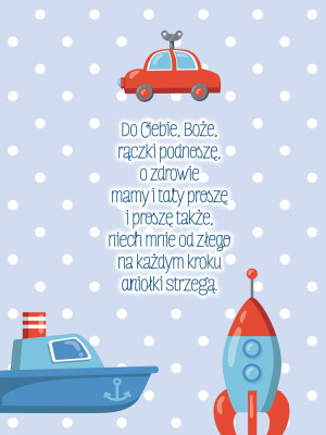 Obraz dla dzieci z modlitwą - Do Ciebie Boże rączki podnoszę