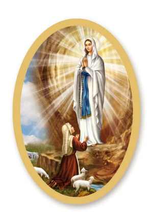 Naklejki na świece Matka Boża z Lourdes - 25 arkuszy