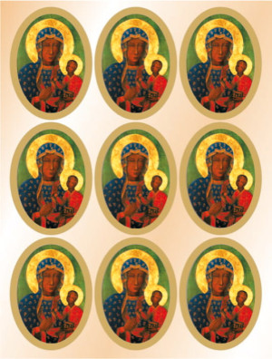 Naklejki religijne Matka Boża Częstochowska Wędrująca - 25 szt.