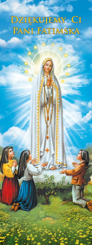 Baner religijny Matka Boża Fatimska 75x200 cm