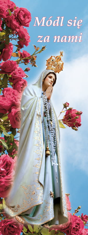 Baner religijny Matka Boża Fatimska 75x200 cm