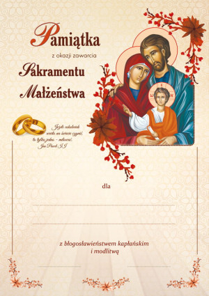 Pamiątka Sakramentu Małżeństwa - 25 szt.