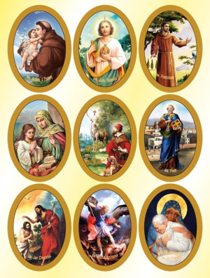 Naklejki religijne Michał Archanioł, Jan Chrzciciel, Święty Jan Paweł II - 25 arkuszy