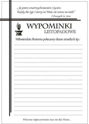 Wypominki Listopadowe - 500 arkuszy