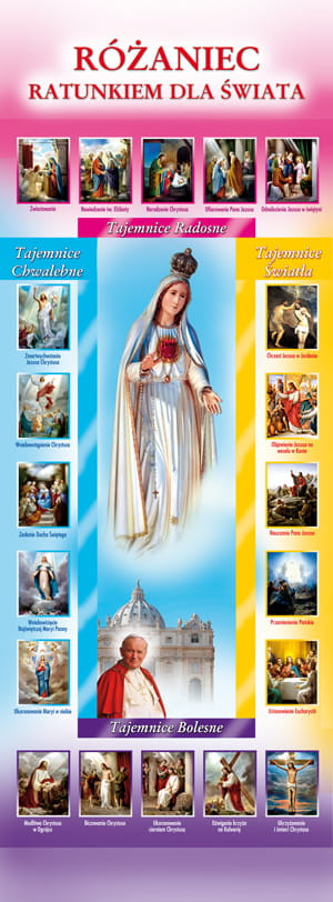 Baner na Różaniec "Różaniec ratunkiem dla.." 75x200 cm