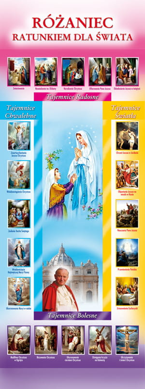 Baner na Różaniec "Różaniec ratunkiem dla.." 75x200 cm