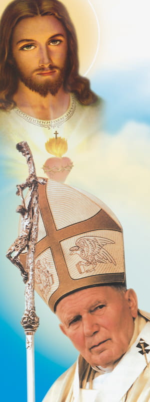Baner Jezus Miłosierny i Święty Jan Paweł II 75x200 cm