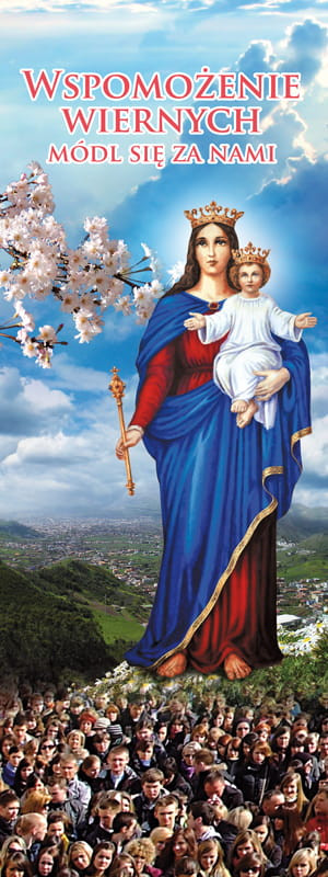 Baner religijny Matka Boża Wspomożenie Wiernych - 75x200 cm