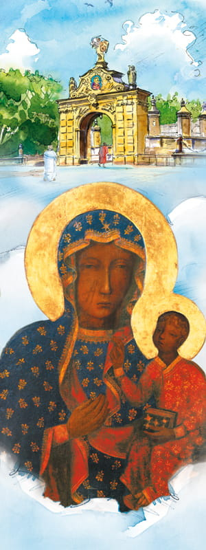 Baner religijny Matka Boża Częstochowska - 75x200 cm