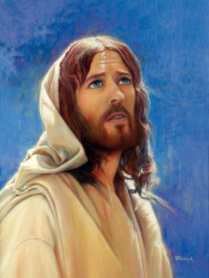 Plakat religijny Jezus Chrystus w jasnej szacie