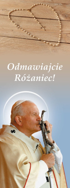 Baner na Różaniec "Odmawiajcie różaniec.." 75x200 cm