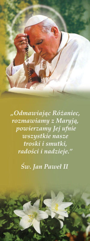Baner na Różaniec "Odmawiając różaniec.." 75x200 cm