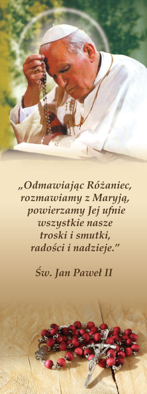 Baner na Różaniec "Odmawiając różaniec.." 75x200 cm
