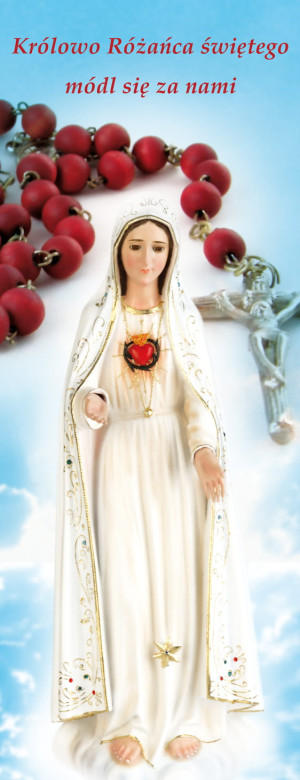 Baner na Różaniec "Królowo różańca świętego" 50x130 cm