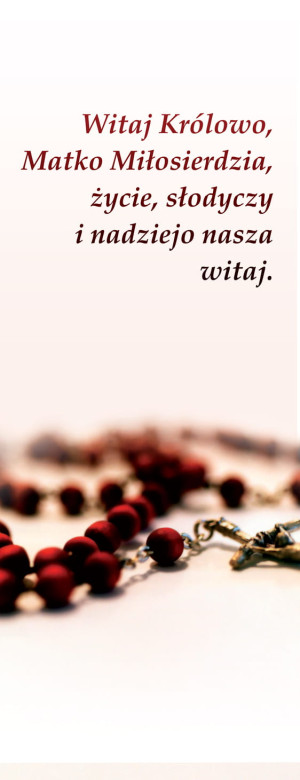 Baner na Różaniec "Witaj Królowo.." 50x130 cm