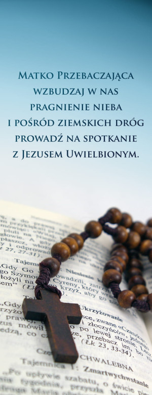 Baner na Różaniec "Matko przebaczająca.." 50x130 cm