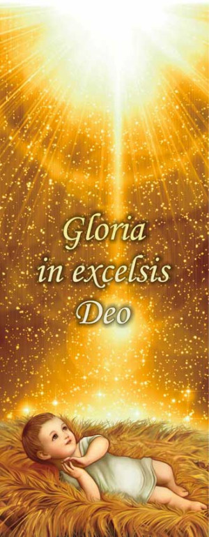 Baner na Boże Narodzenie, "Gloria in Excelsis Deo" złoty pył 75x200cm