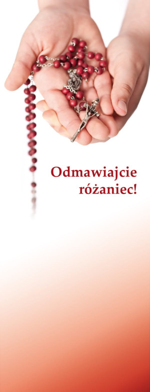 Baner na Różaniec "Odmawiajcie Różaniec!" 50x130 cm