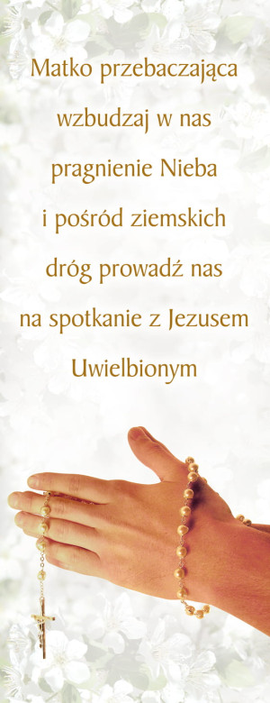 Baner na Różaniec "Matko przebaczająca.." 50x130 cm