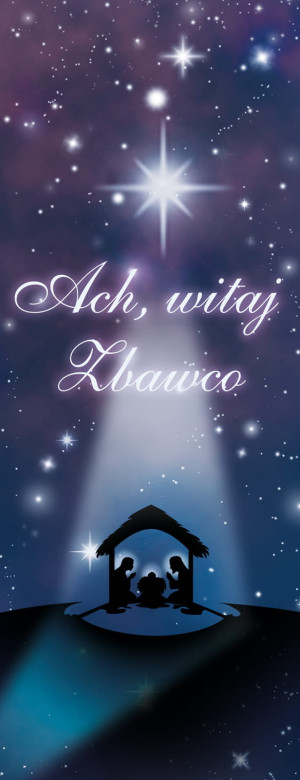Baner na Boże Narodzenie "Ach, witaj zbawco" 50x130 cm