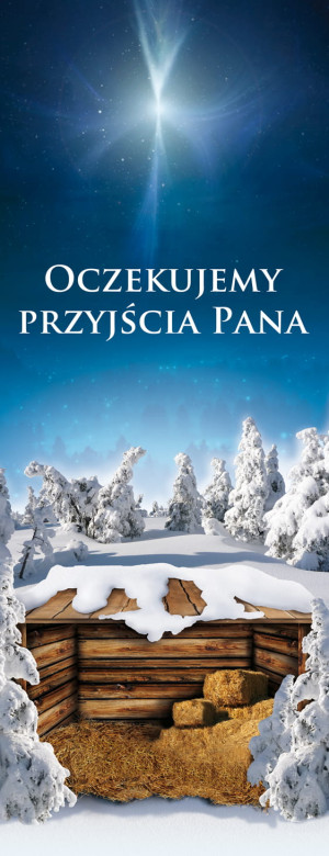 Baner na Boże Narodzenie "Oczekujemy przyjścia Pana" 50x130 cm