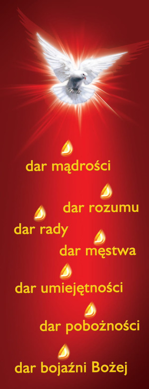 Baner religijny Dary Ducha Świętego 50x130 cm