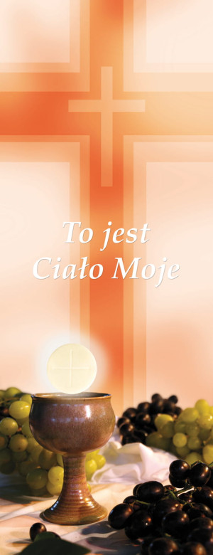 Baner na Boże Ciało "To jest ciało moje" 50x130 cm