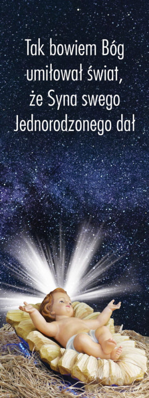 Baner na Boże Narodzenie, "Tak bowiem Bóg umiłował" 75x200 cm