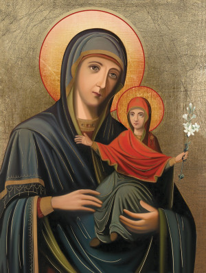 Plakat religijny Święta Anna z Matką Bożą