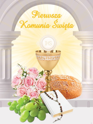 Baner na Pierwszą Komunię Świętą 75x100 cm
